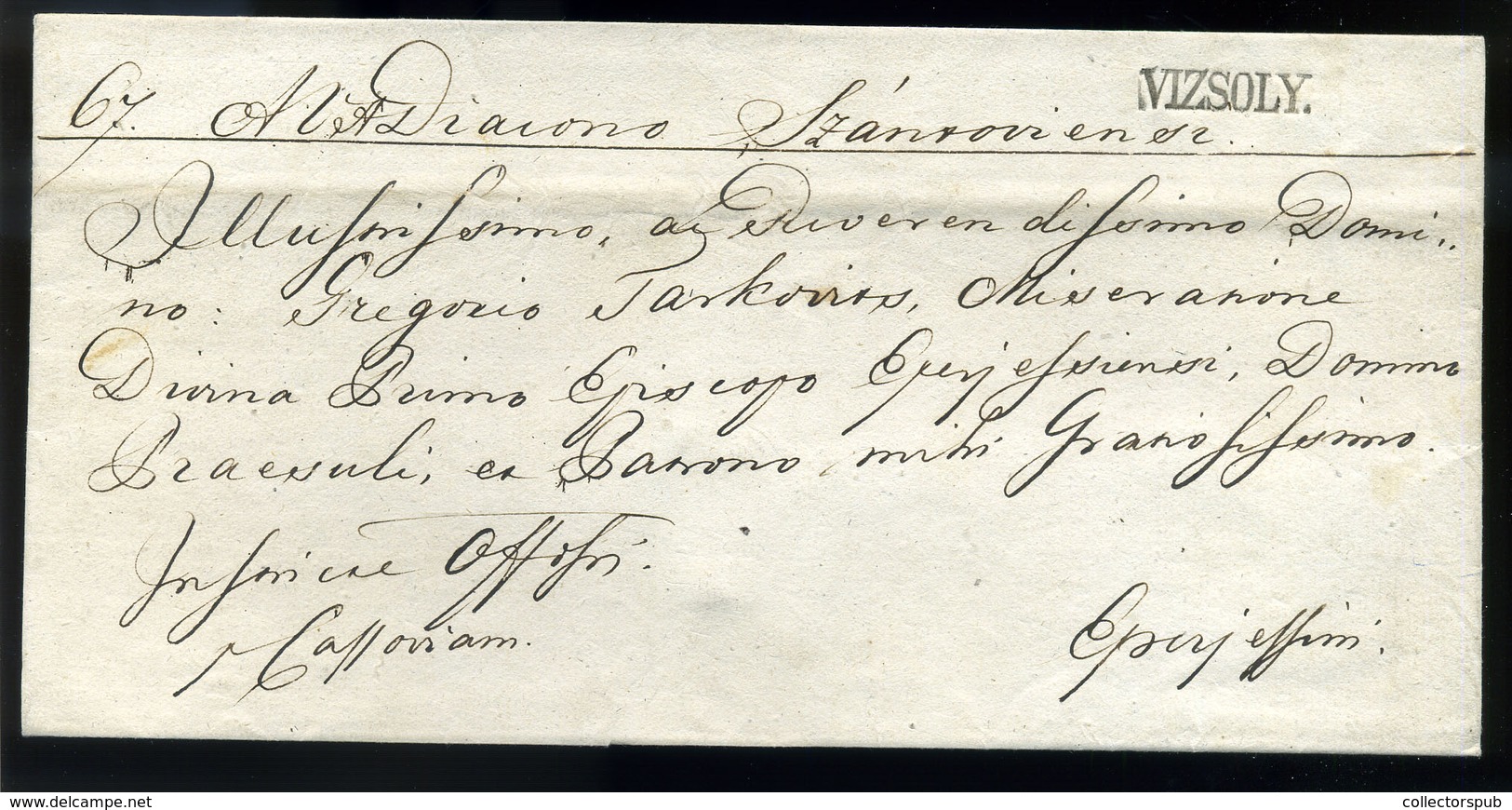 VIZSOLY  Szép Levél Eperjesre Küldve  /  Nice Letter To Eperjes - ...-1867 Préphilatélie