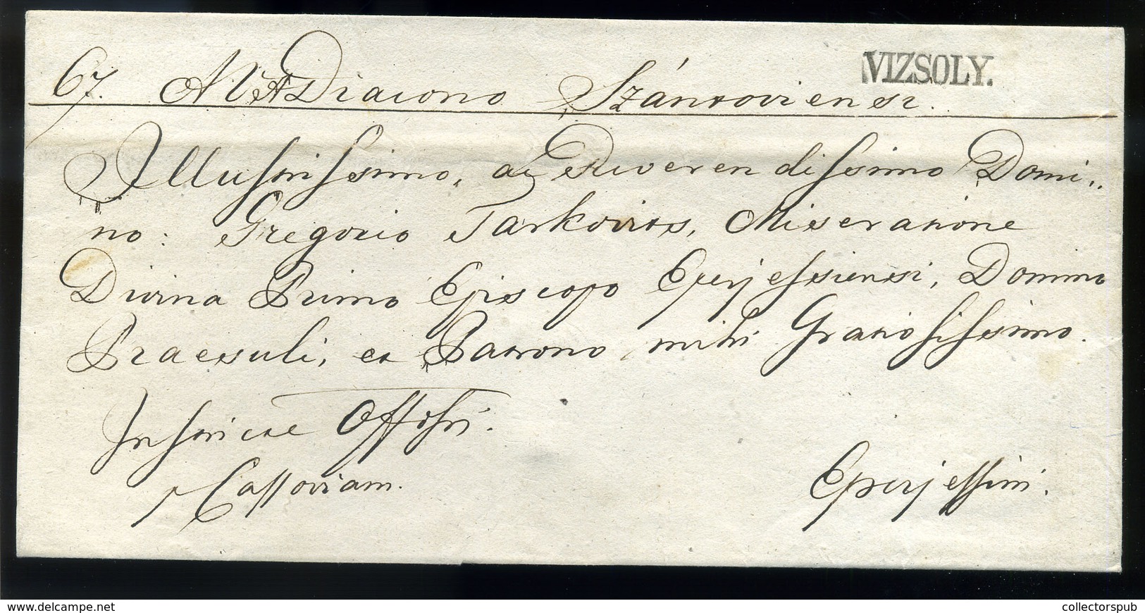 VIZSOLY  Szép Levél Eperjesre Küldve  /  Nice Letter To Eperjes - ...-1867 Prephilately