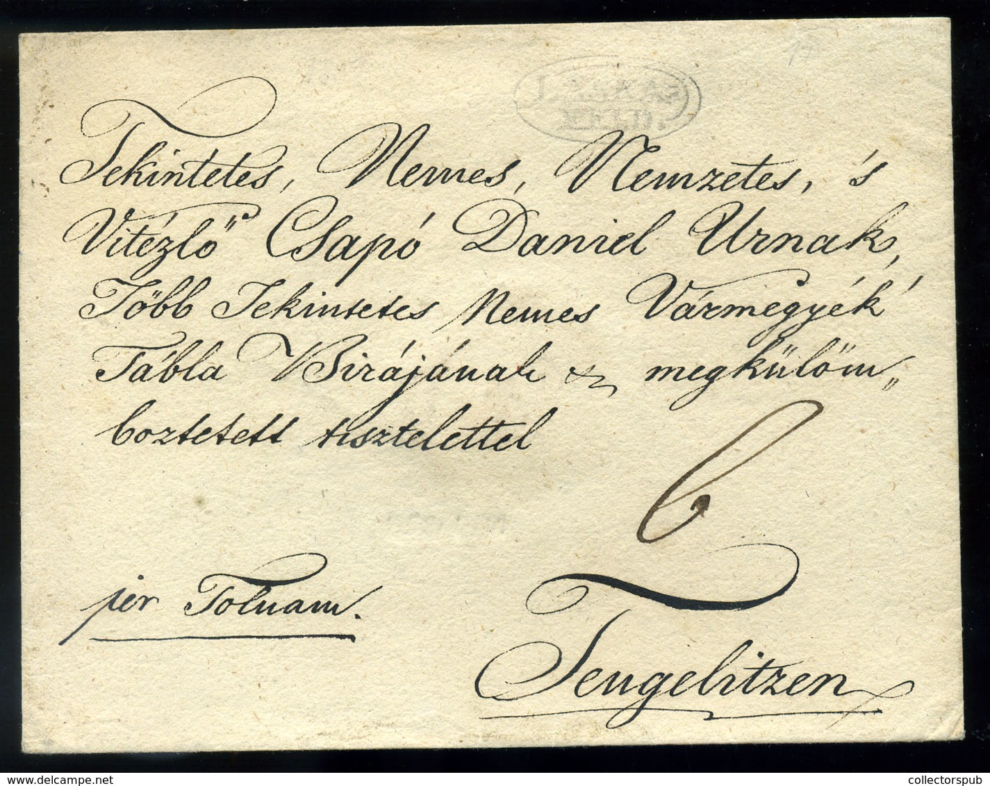 LASKAFELD Portós Levél Tengelicre Küldve  /  Unpaid Letter To Tengelic - ...-1867 Préphilatélie