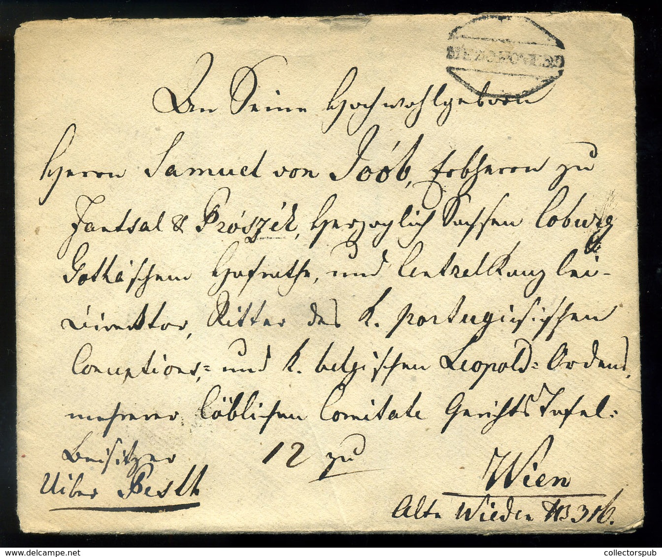 MEZŐKÖVESD 1843. Portós Levél, Tartalommal Bécsbe Küldve  /   Unpaid Letter, Cont. To Vienna - ...-1867 Prephilately