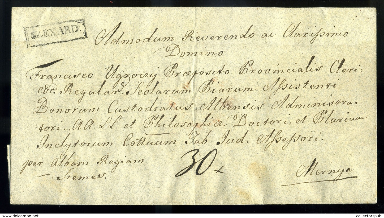 SZEKSZÁRD 1834. Portós Levél Mernyére  Küldve  /  Unpaid Letter To Mernye - ...-1867 Prephilately