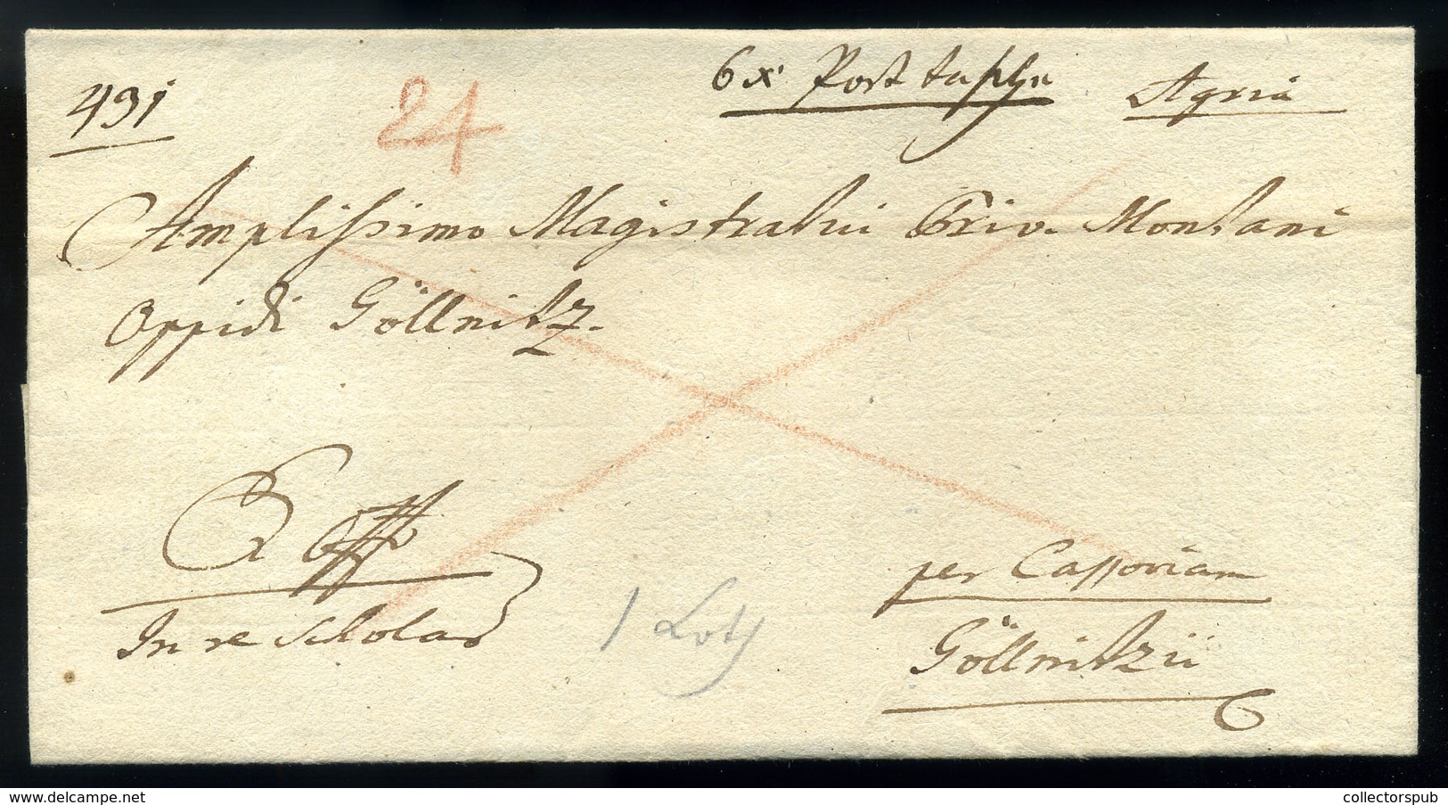 EGER 1809. Dekoratív Ex Offo Levél Göllnitzbányára Küldve  /  Decorative Official Letter To Gölnicbánya - ...-1867 Prephilately