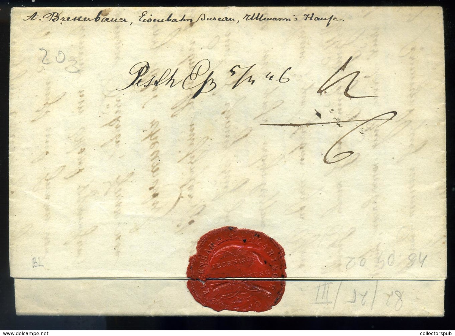 PEST 1846. Ajánlott Levél , Tartalommal Eperjesre Küldve  /  Reg. Letter Cont. To Eperjes - ...-1867 Préphilatélie