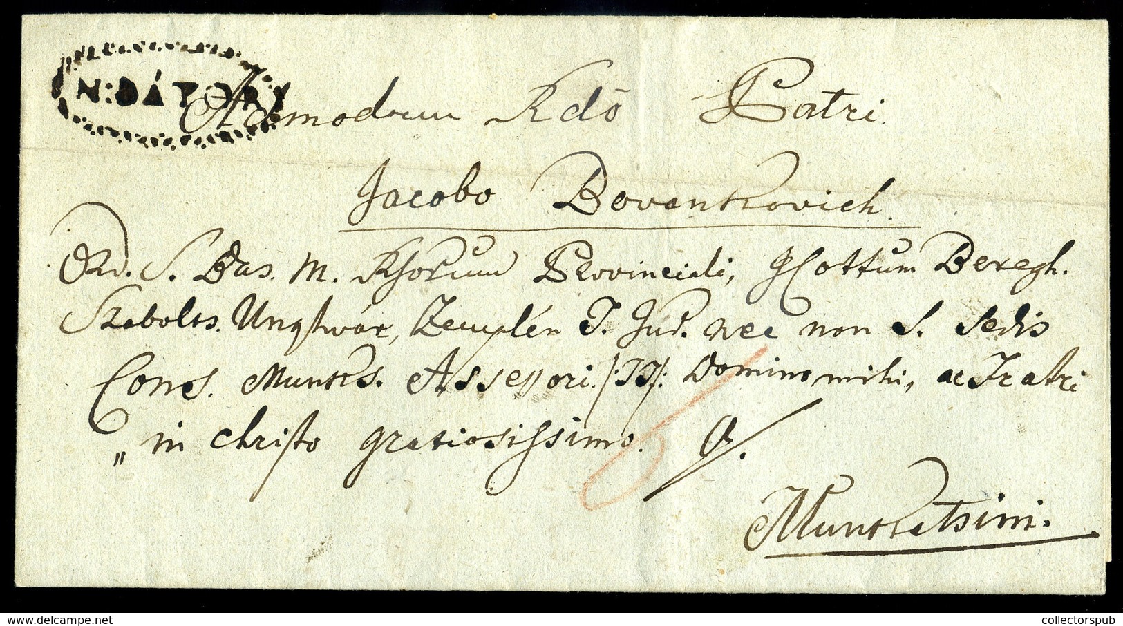 NYÍRBÁTOR 1841. Szép Portós Levél, Tartalommal Munkácsra Küldve  /  Nice Unpaid Letter, Cont. To Munkács - ...-1867 Prephilately