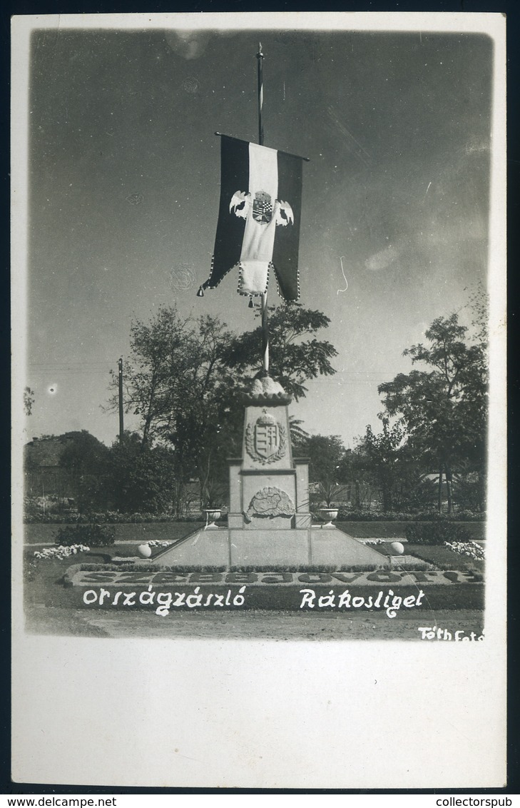 RÁKOSLIGET Országzászló, Régi Képeslap  /  Nat. Flag  Vintage Pic. P.card - Hongrie