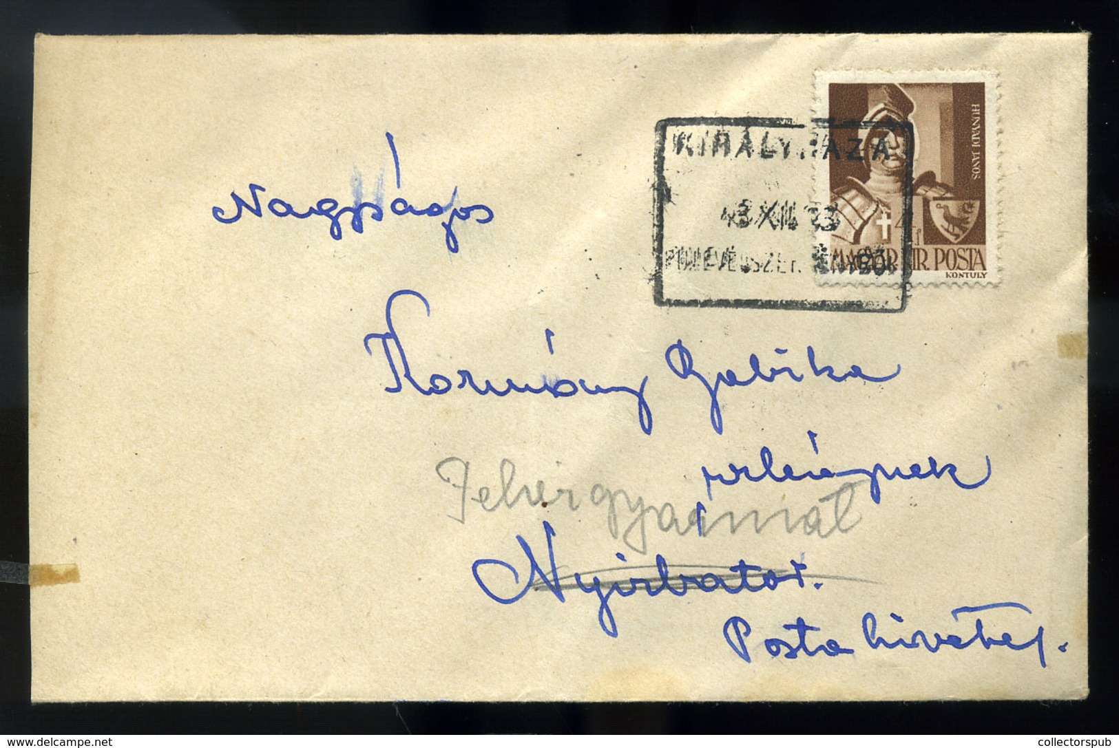 KIRÁLYHÁZA 1943. Levél Nyírbátorba Küldve, Ritka Bélyegzéssel  /  Letter To Nyírbátor Rare Pmk - Lettres & Documents