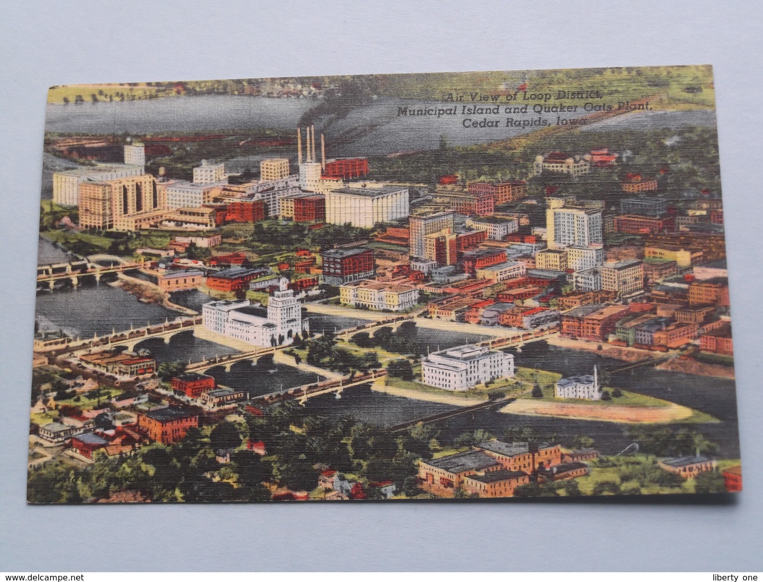 Air View Of LOOP District, Municipal Island And Quaker Oats Plant ( Cedar ) Anno 1949 ( Zie Foto's ) ! - Cedar Rapids