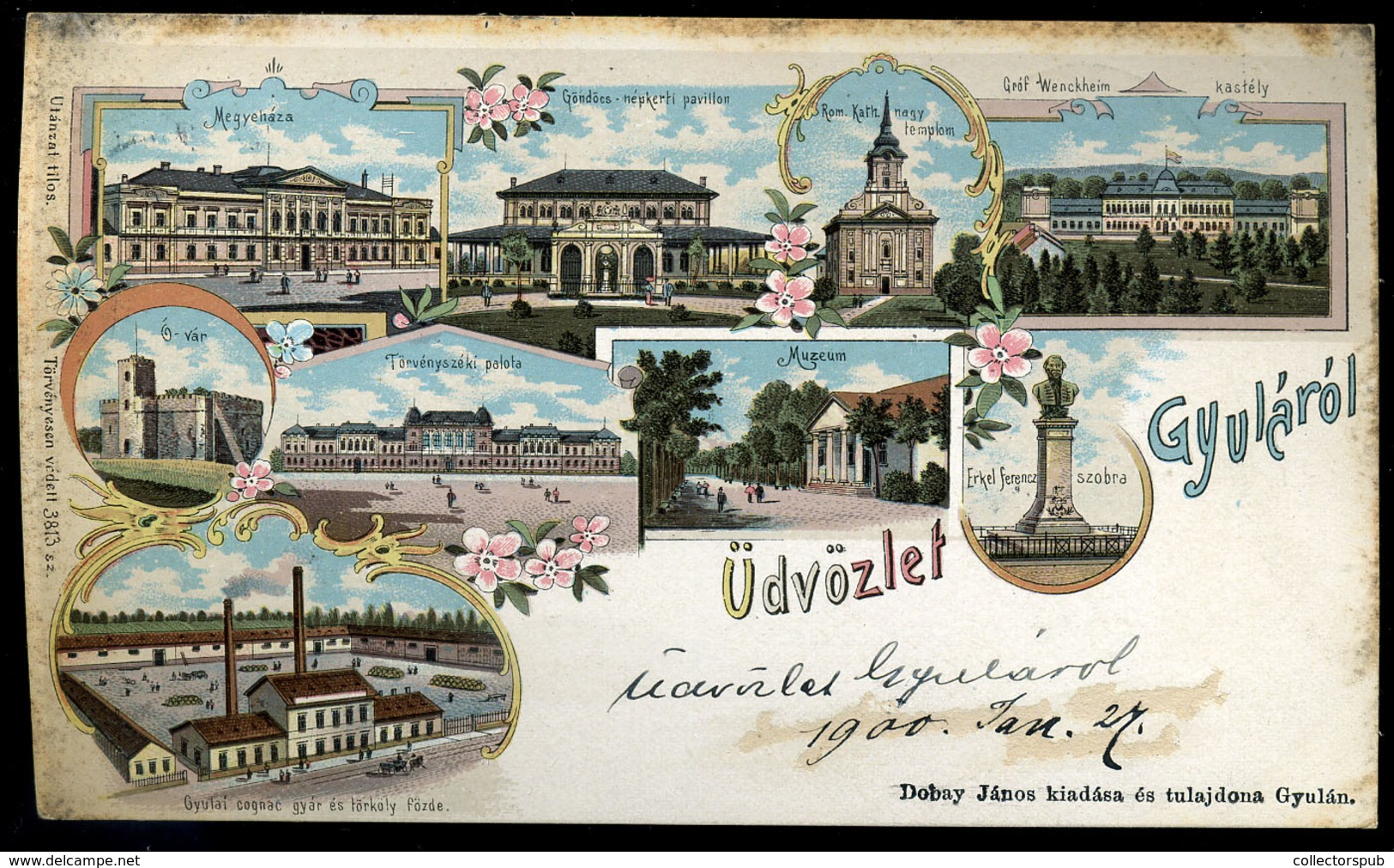 GYULA 1900. Litho Képeslap  /  Litho  Vintage Pic. P.card - Hongrie