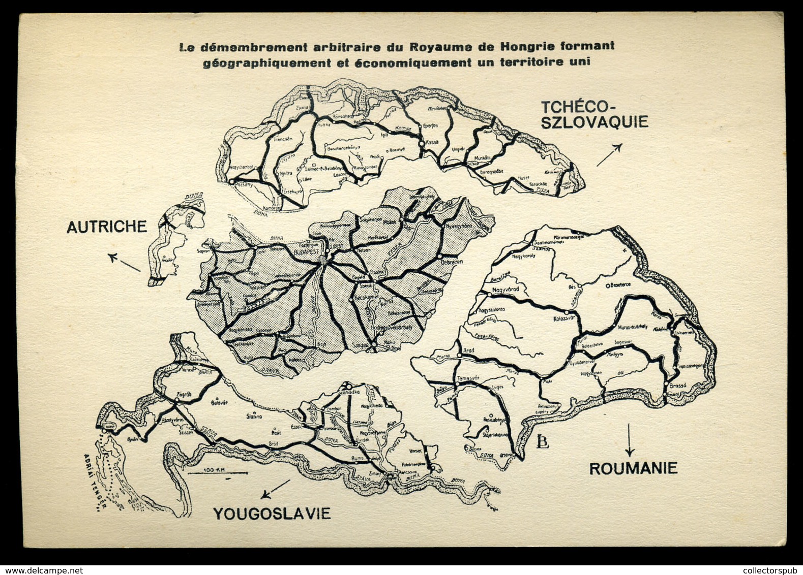 IRREDENTA Térképes Képeslap, TRIANON   /  IRREDENTE Map  Vintage Pic. P.card TRIANON - Hungary