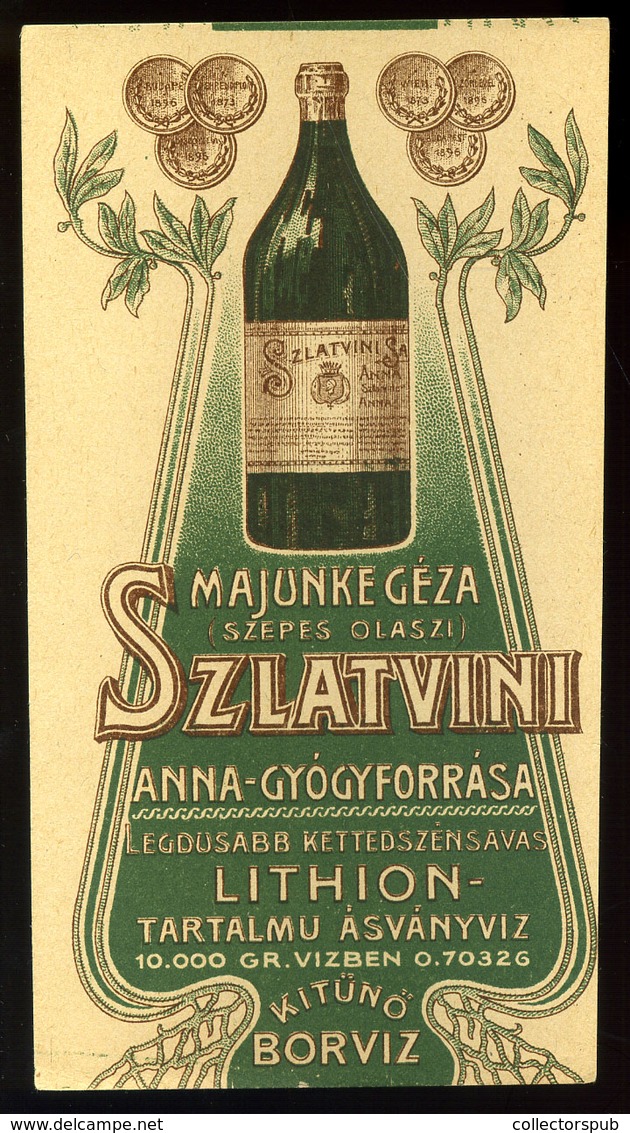 SZÁMOLÓ CÉDULA  Régi Reklám Grafika , Hontszántó ásványvíz  /  BAR TAB Vintage Adv. Graphics,   Mineral Water - Unclassified