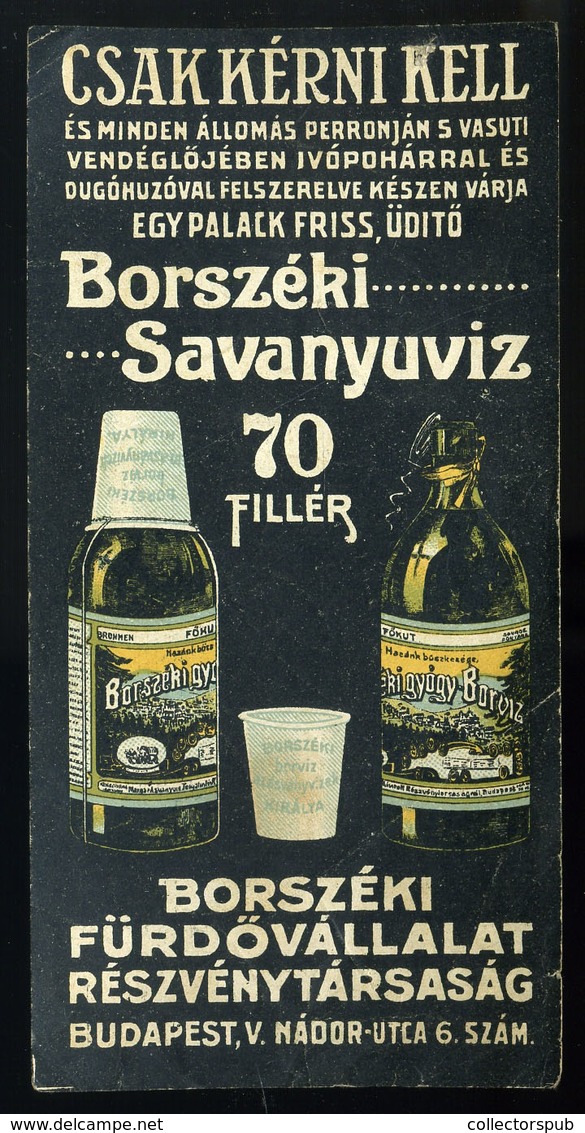 SZÁMOLÓ CÉDULA  Régi Reklám Grafika , Borszék  Savanyúvíz  /  BAR TAB Vintage Adv. Graphics,  Sour Water - Non Classés