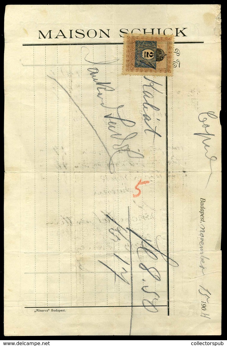 BUDAPEST 1904. Maison Schick, Gyermekruhák, Fejléces,céges Számla  /   Decorative Letterhead Bill, Child Clothes - Unclassified