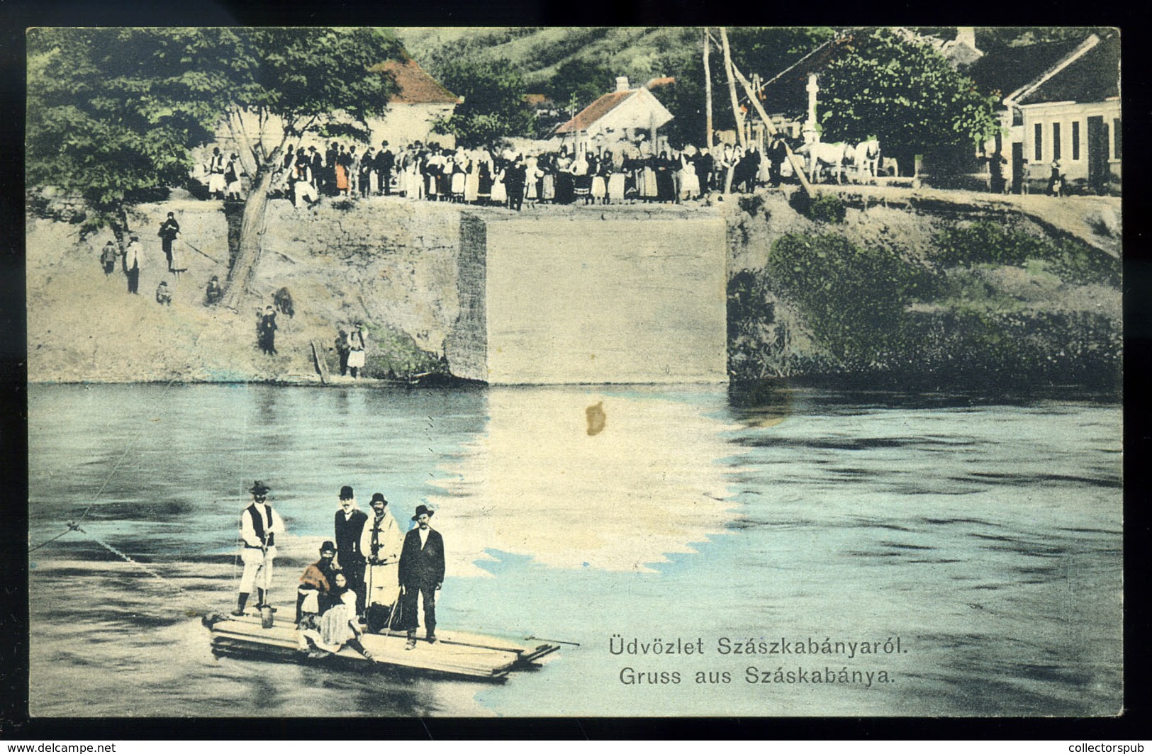 SZÁSZKABÁNYA / Sasca Montană 1910. Régi Képeslap, Tutajosok  /   Vintage Pic. P.card, Rafters - Hongrie