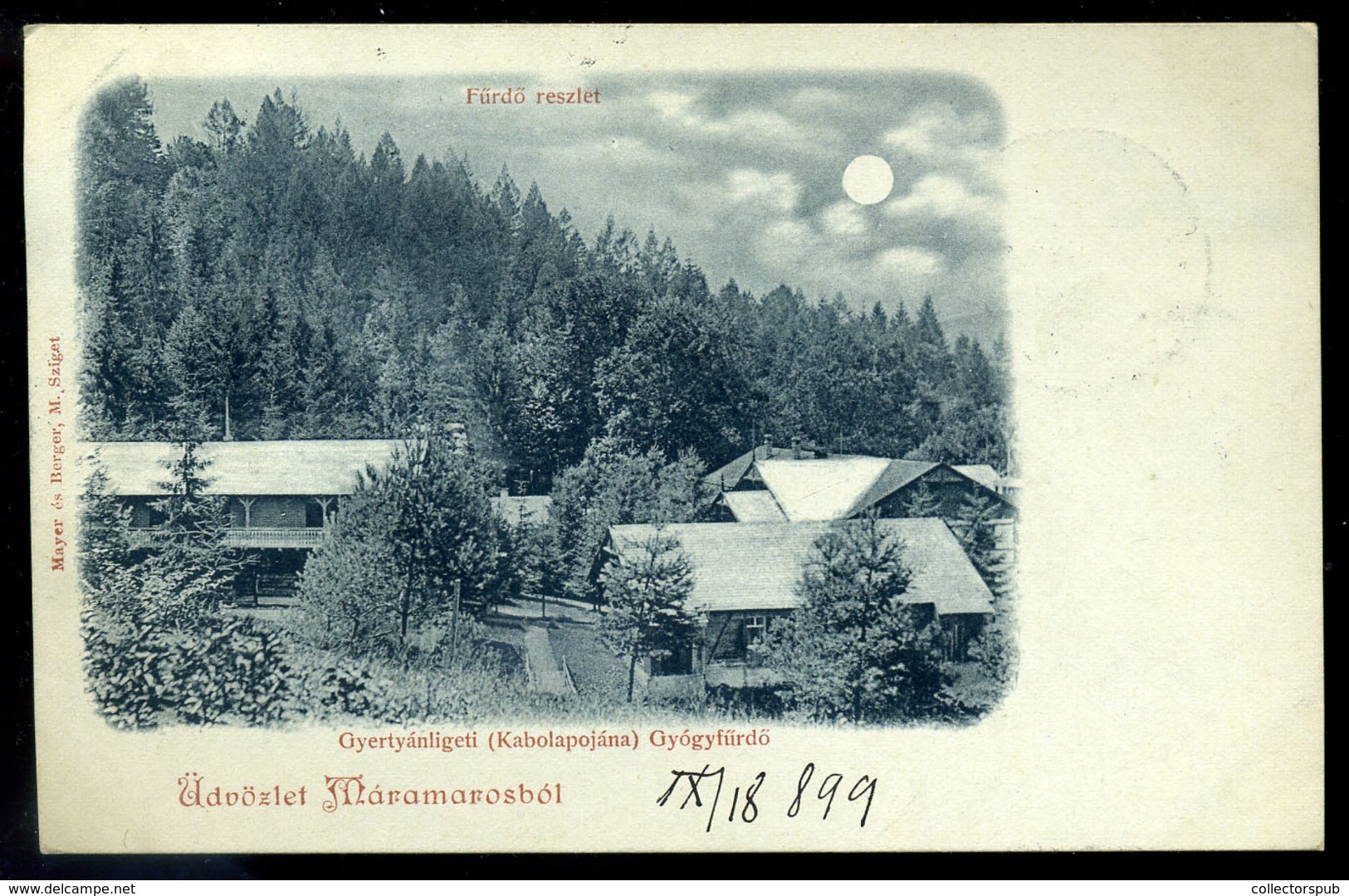 GYERTYÁNLIGET / Кобилецька Поляна 1899. Gyógyfürdő, Régi Képeslap  /  Health Bath  Vintage Pic. P.card - Hongrie