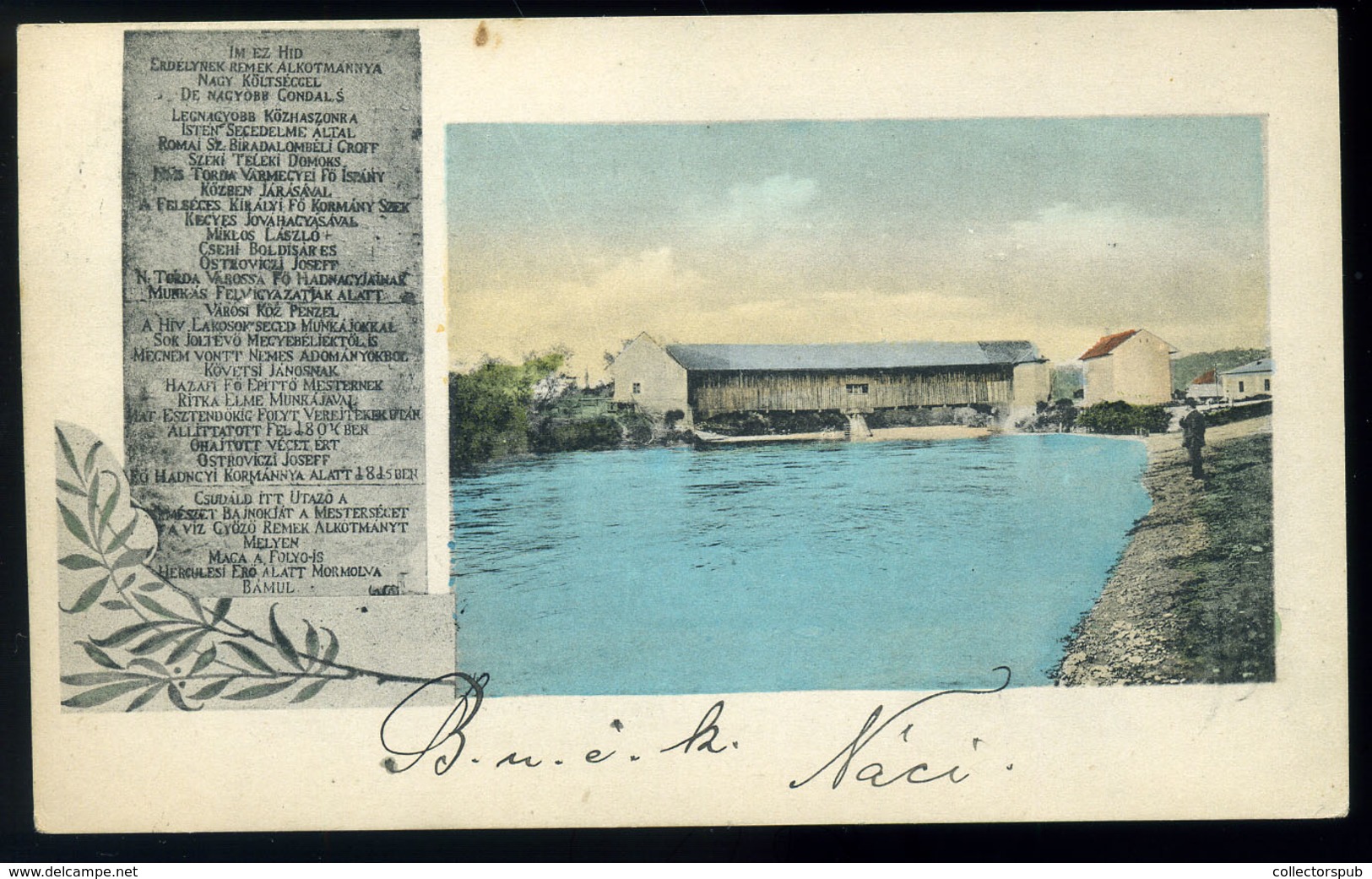 TORDA 1910. Aranyos Folyó Hídja, Híd Története, Régi Képeslap  /  Aranyos River Bridge, Bridge History  Vintage Pic. P.c - Hungary