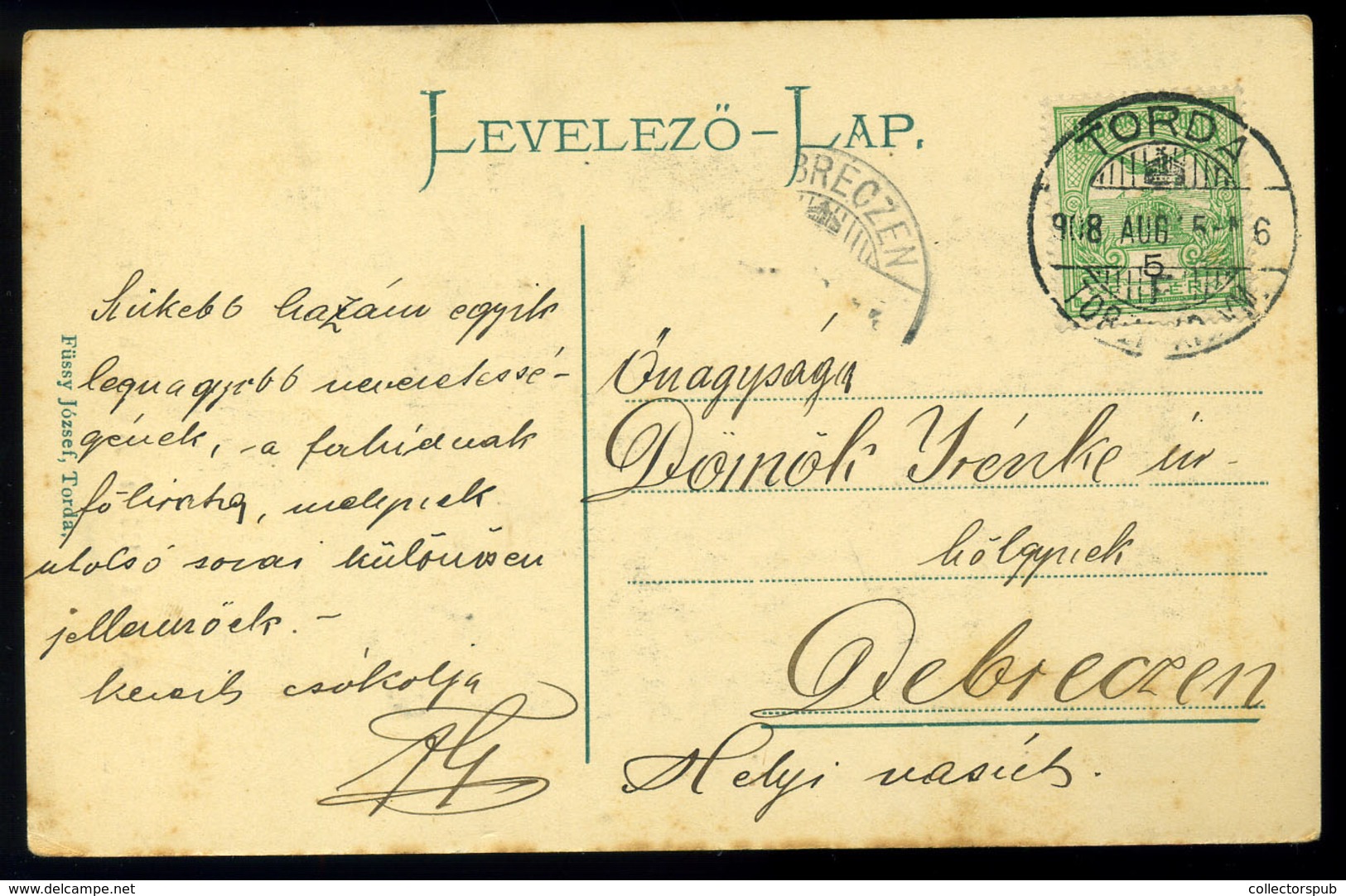 TORDA 1908. Az Aranyos Híd Felirata, Régi Képeslap  /  Aranyos Bridge Inscription  Vintage Pic. P.card - Ungheria