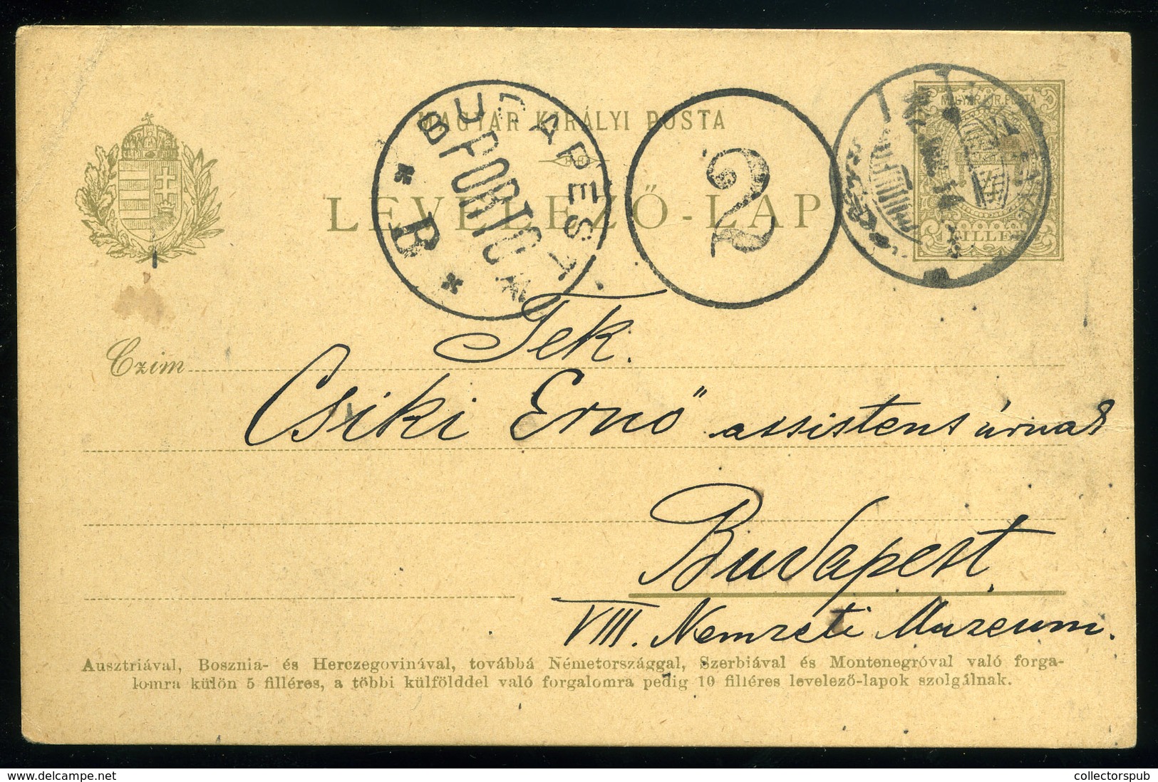 NAGYENYED 1902.  4f-es Díjjegyes Levlap Budapestre Küldve, Portó Bélyegzésekkel  /  4f Stationery P.card To Budapest Pos - Used Stamps