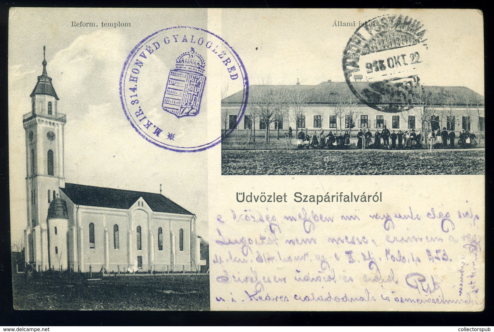 SZAPÁRYFALVA / Țipari 1918. Régi Képeslap , Szép Tábori Posta Bélyegzéssel  /   Vintage Pic. P.card Nice FPO Pmk - Used Stamps