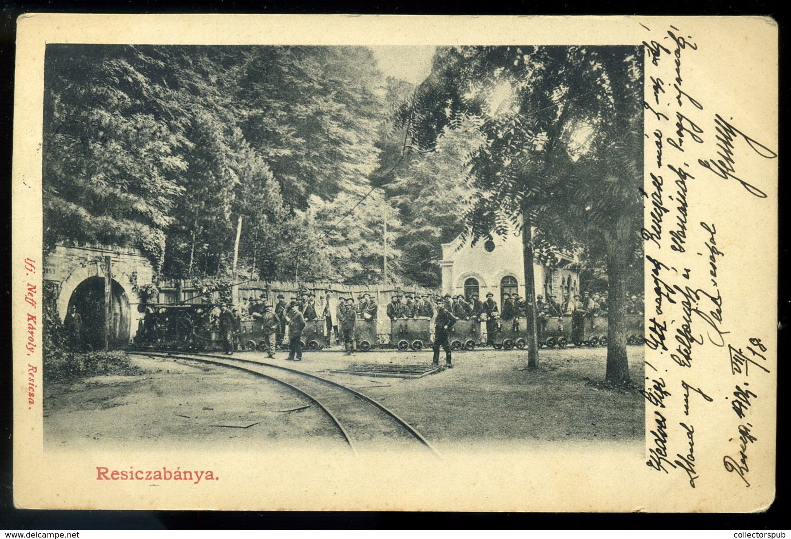 RESICZA 1902. Bánya Bejárat, Vasút, Régi Képeslap  / Mine Entrance, Railway Vintage Pic. P.card - Ungheria