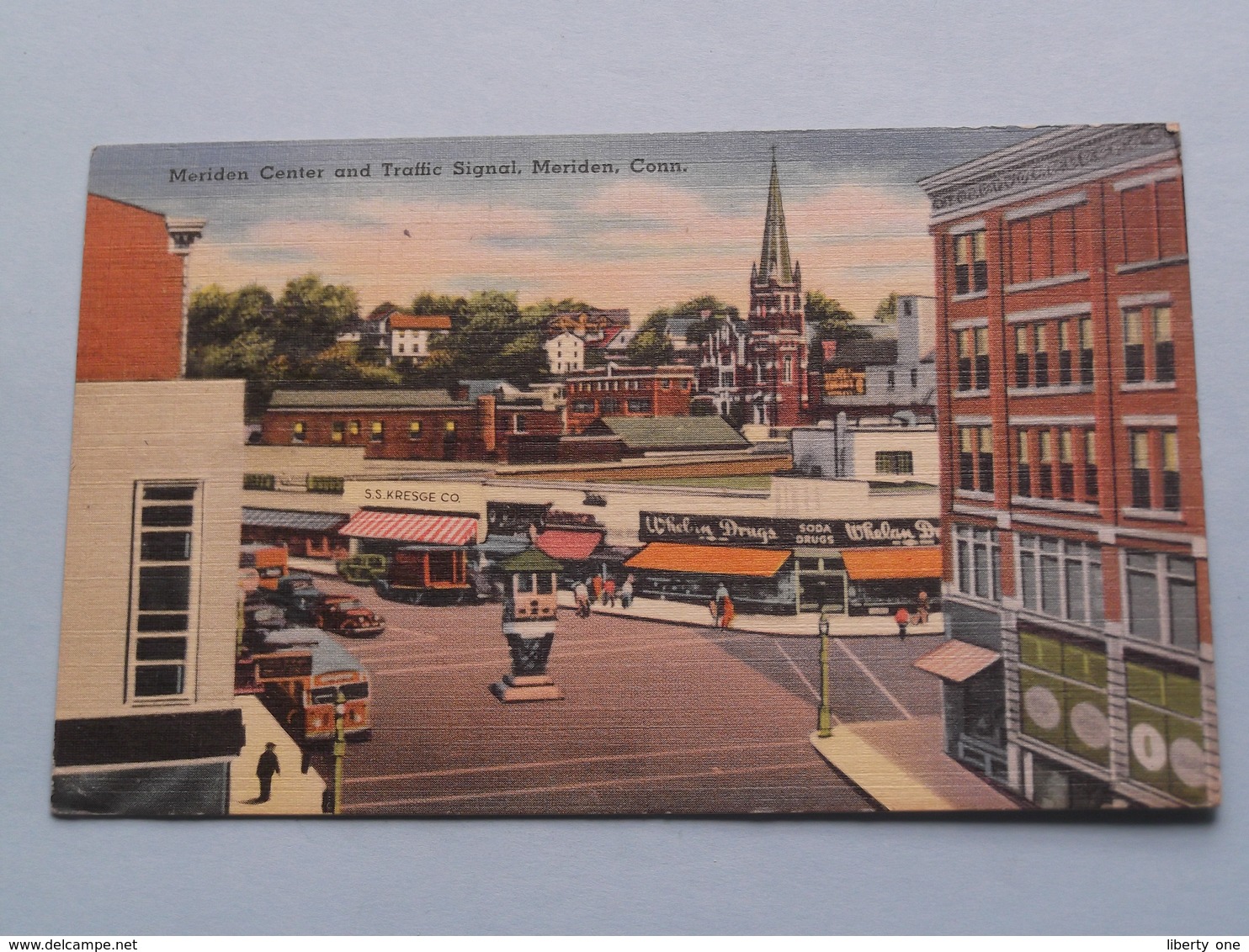 MERIDEN Center And Traffic Signal ( Molloy ) Anno 1949 ( Zie Foto's ) ! - New Haven