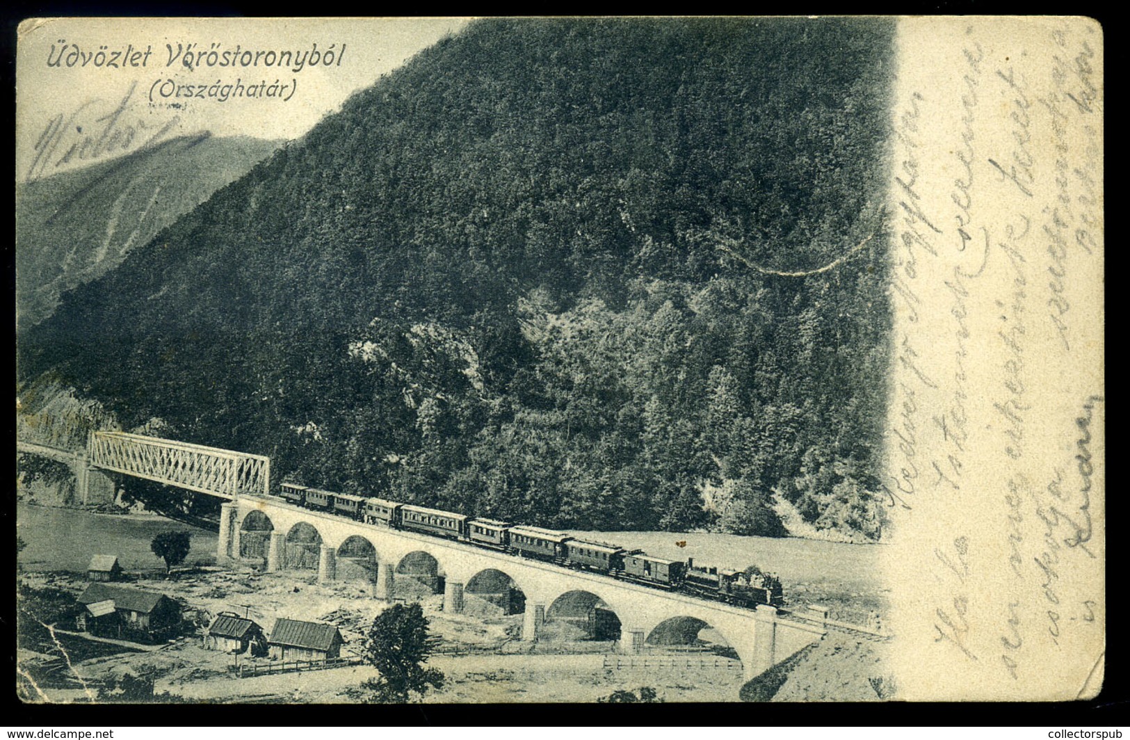 VÖRÖSTORONY 1905. Országhatár, Vasút, Régi Képeslap  /  Nat. Border, Railway, Vintage Pic. P.card - Romania