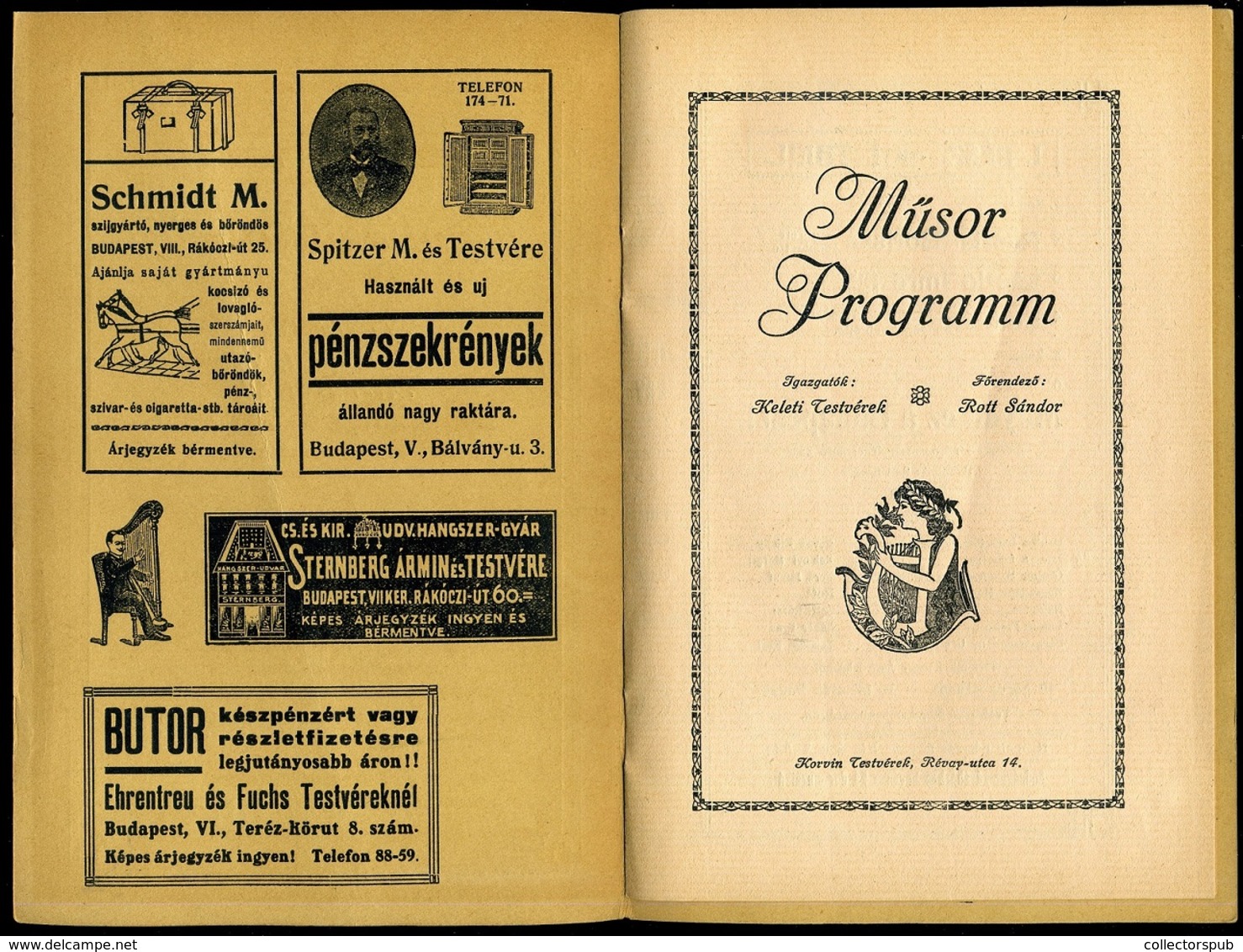 BUDAPEST 1910. Cca. Folies Caprice Mulató, Műsorfüzet, Reklámokkal /  Program Brochure, Adv. - Non Classificati