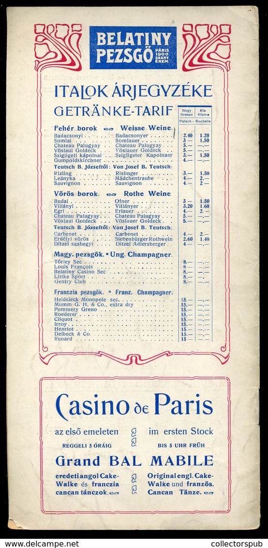 BUDAPEST 1910-20 Cca. Folies Caprice Mulató, Műsorfüzet, Reklámokkal /  Program Brochure, Adv. - Unclassified