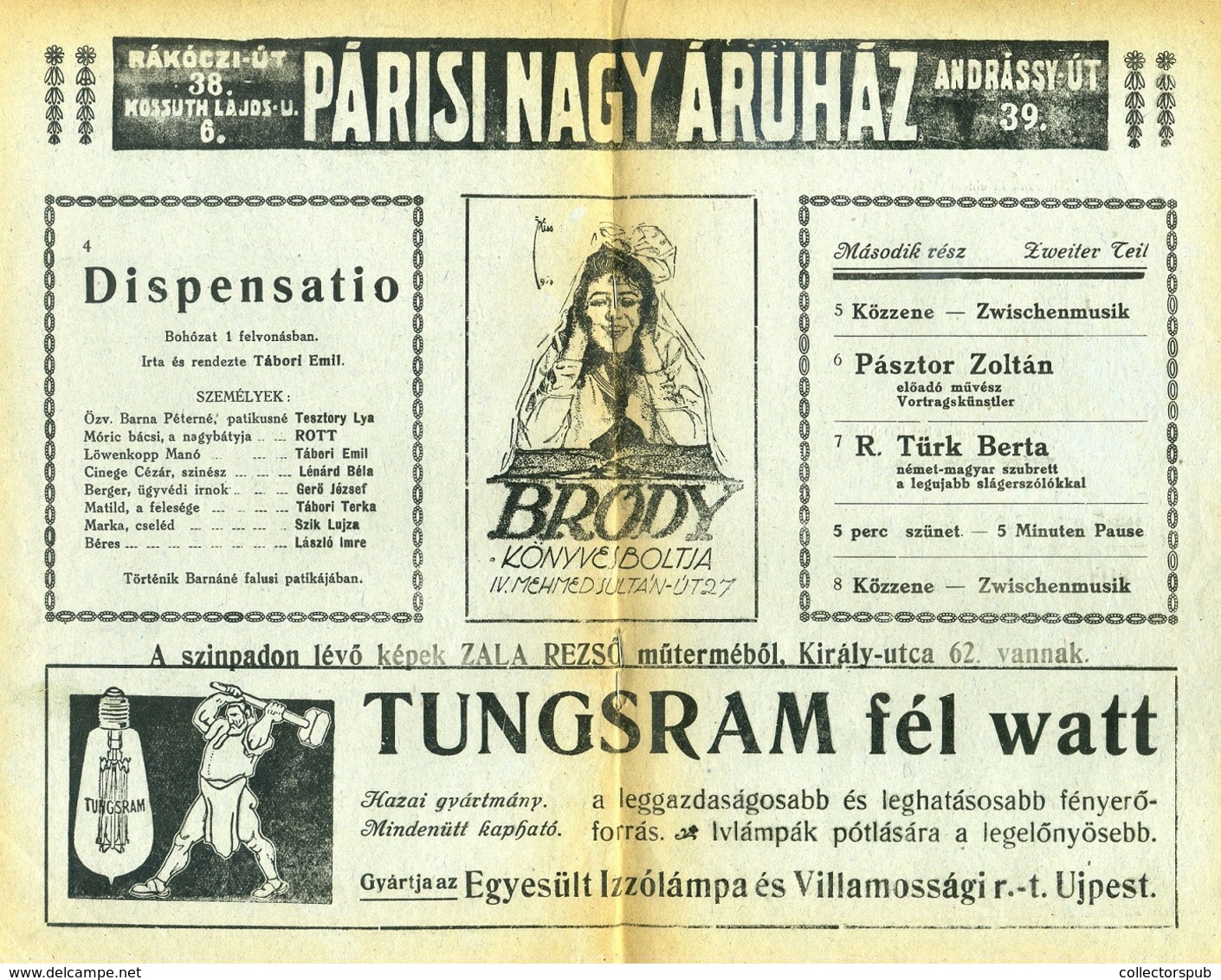 BUDAPEST 1926 Cca. Folies Caprice Mulató, Műsorfüzet, Reklámokkal - Unclassified