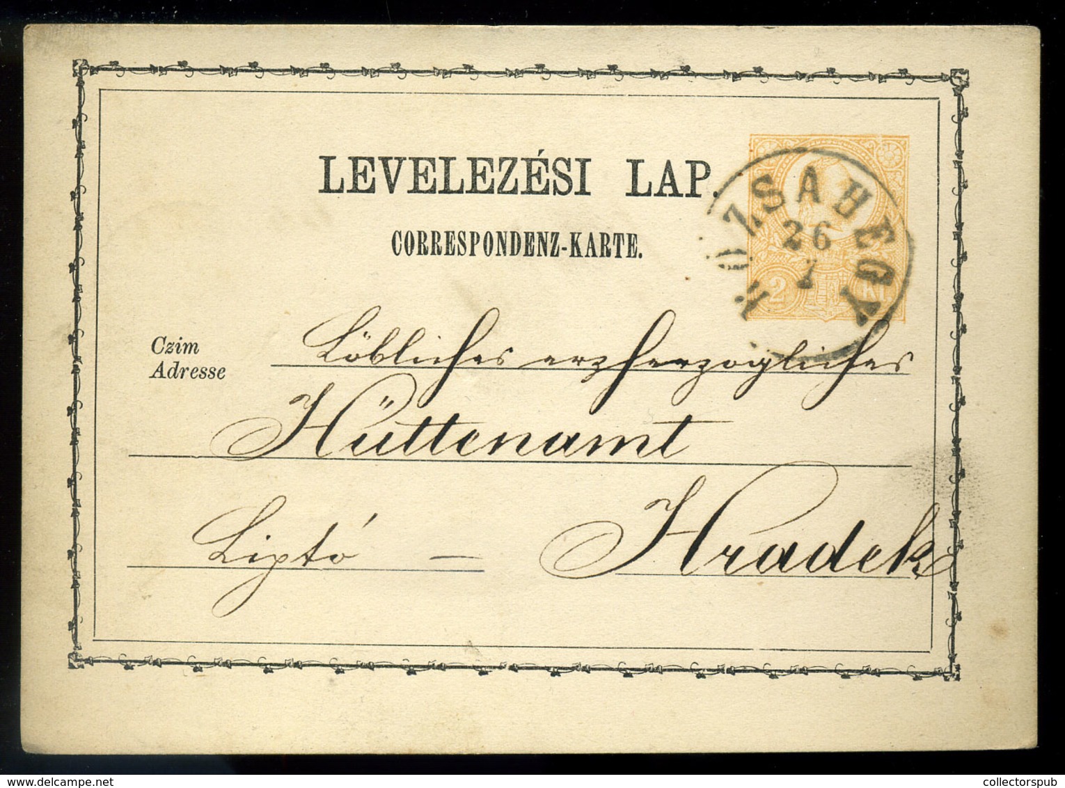 RÓZSAHEGY 1873. Díjjegyes Levlap , Szép Bélyegzéssel  /  Stationery P.card, Nice Pmk - Used Stamps