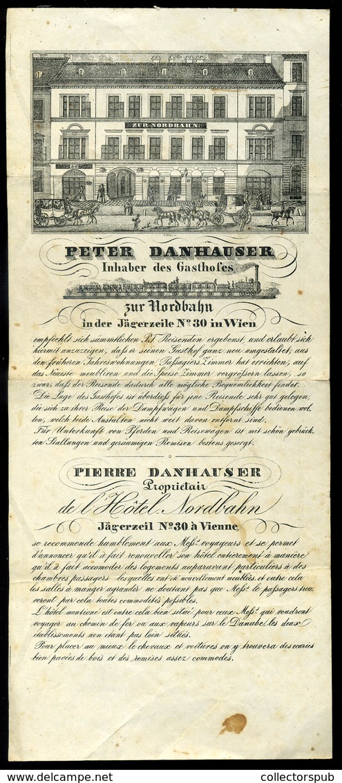 AUSZTRIA Bécs 1842. Hotel Danhauser, Dekoratív Fejléces , Metszetes Számla    /   Decorative Letterhead Bill, Vienna - Austria