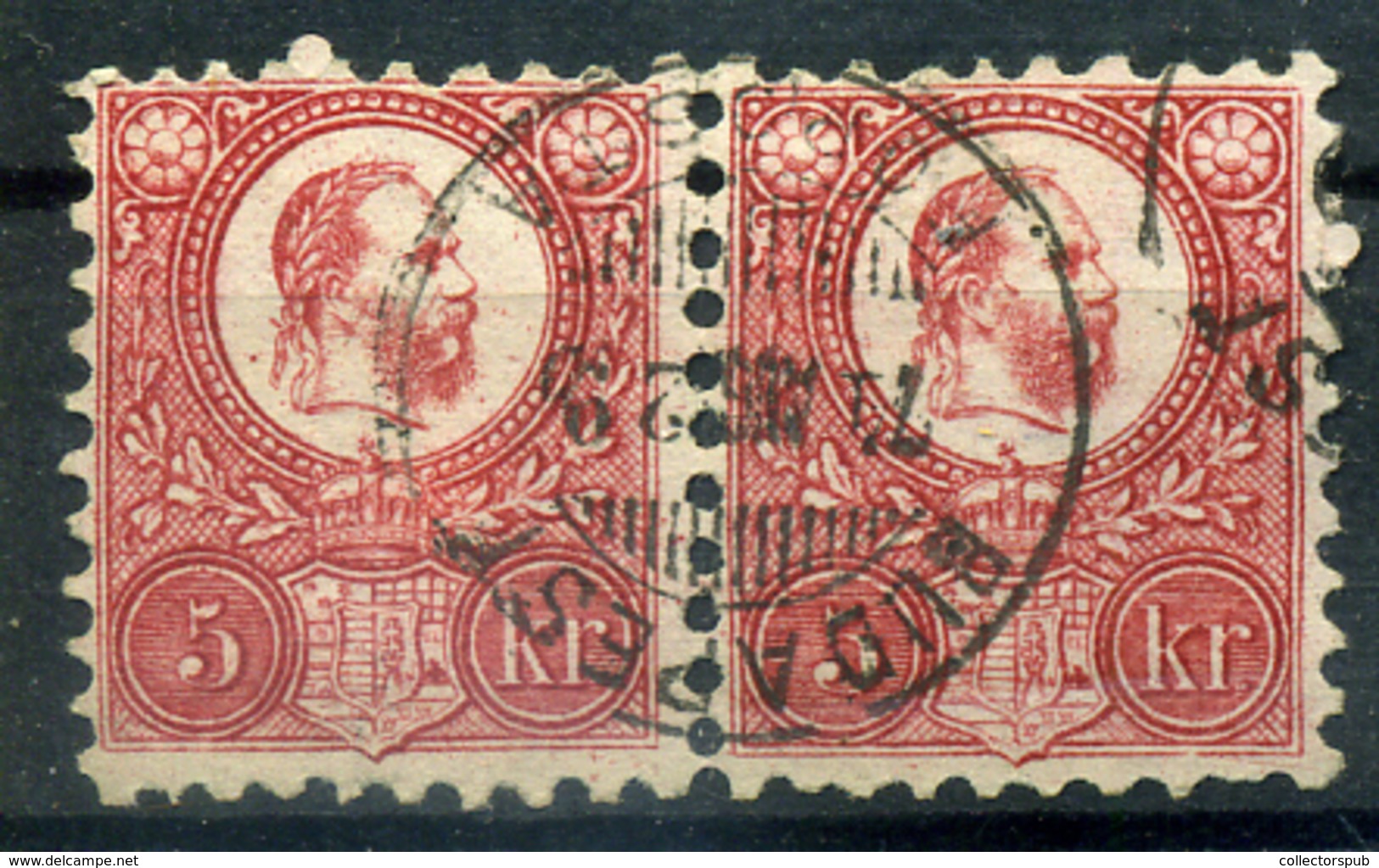 BUDAPEST 5Kr Pár Szép Bélyegzés  /  Pair 5 Kr Nice Pmk - Used Stamps