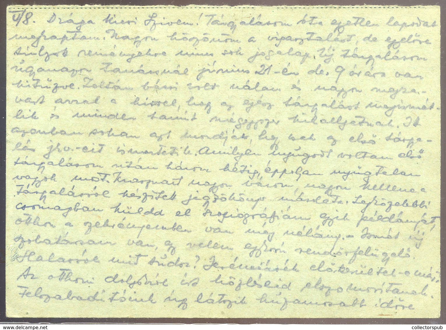 BUDAPEST 1946.05.13. (19 Dsz) Börtöncenzúrás Levlap Kecskemétre Küldve, Portózva. "Portó Kézbesítéskor Fizetendő"  /  Pr - Lettres & Documents
