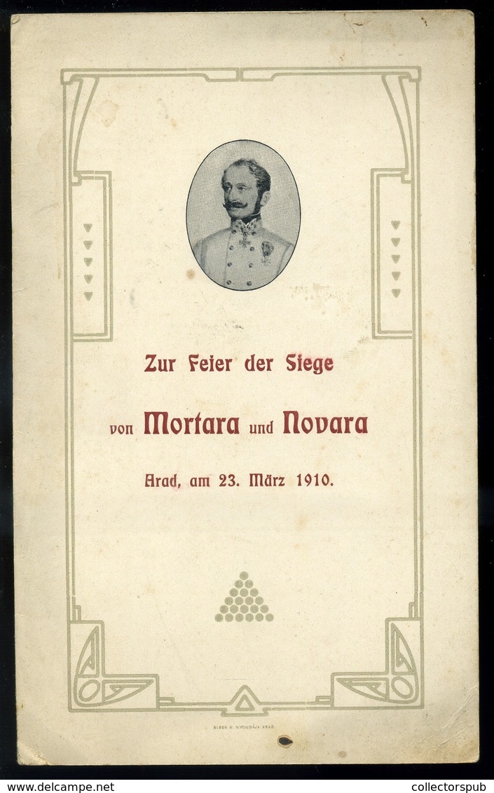 MENÜKÁRTYA 1910. Arad , Szép!  /  MENU CARD - Menus