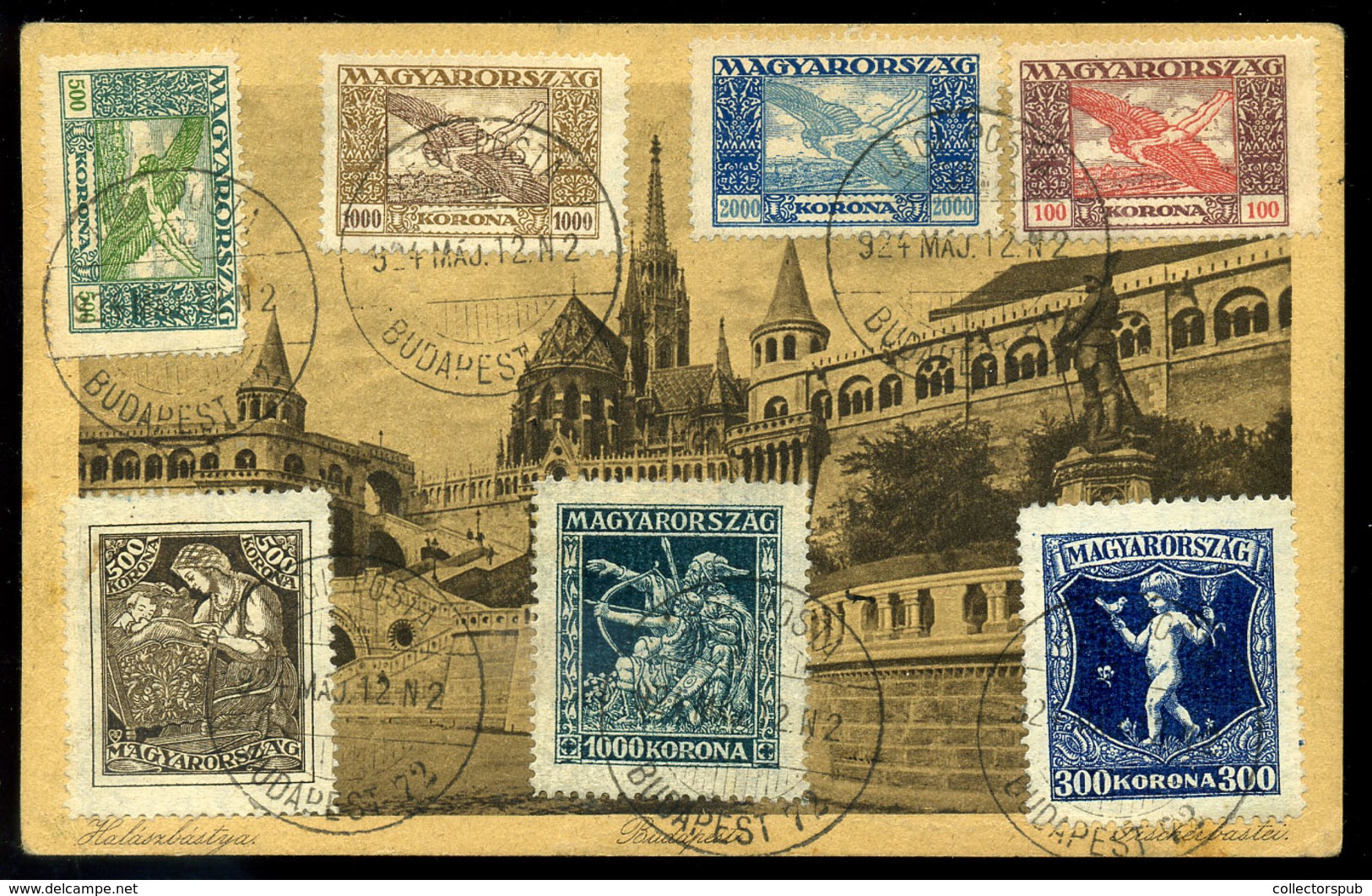 BUDAPEST 1924. Dekoratív Légi Levelezőlap Bécsbe Küldve  /  Decorative Airmail P.card To Vienna - Lettres & Documents