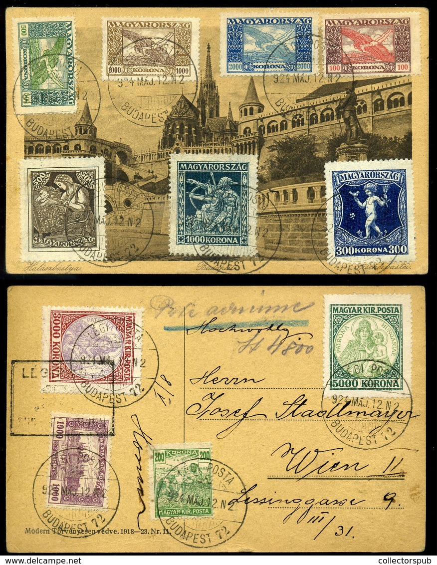 BUDAPEST 1924. Dekoratív Légi Levelezőlap Bécsbe Küldve  /  Decorative Airmail P.card To Vienna - Lettres & Documents