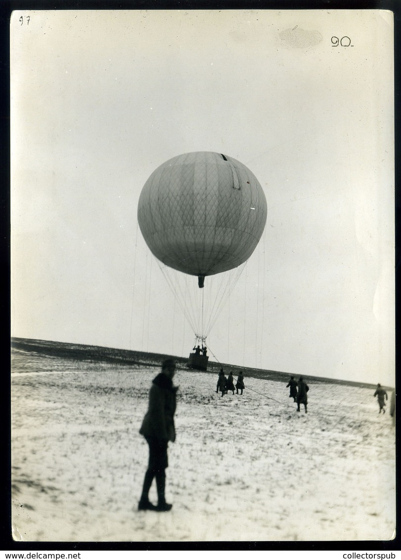 I.VH Ballon III. Nr. 183. Landolás, Obicki érdekes Fotó 19*12,5 Cm  /  WW I. Balloon III. Nr. 183 Landing Intr. Photo - Autres & Non Classés