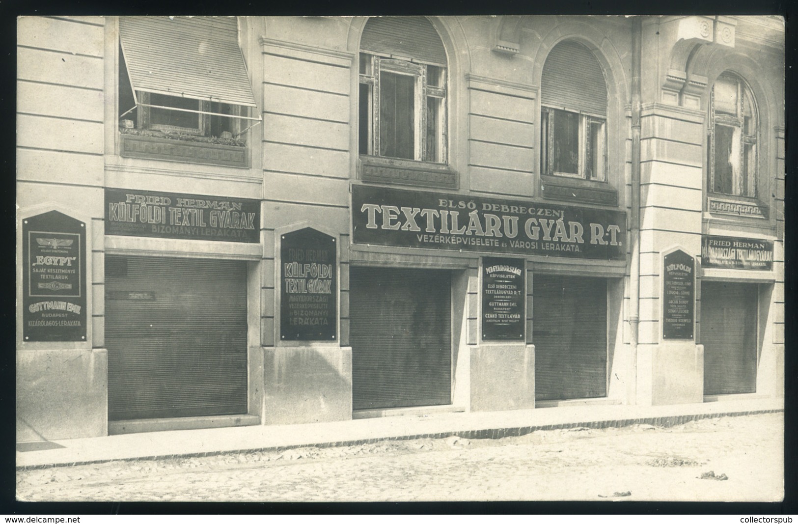 DEBRECEN 1925. Fried Herman Textilgyár üzlet, Régi Képeslap  /  Fried Herman Textile Store   Vintage Pic. P.card - Religion & Esotericism