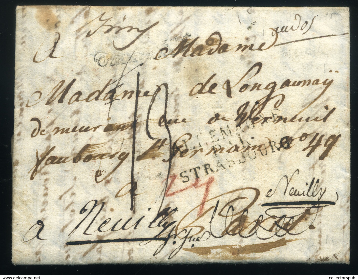 NAGYBAROM / Warasdorf  Burgenland  1808. Portós Levél, Tartalommal, Továbbküldésekkel Franciaországba, Neuilly-be Küldve - ...-1850 Prephilately