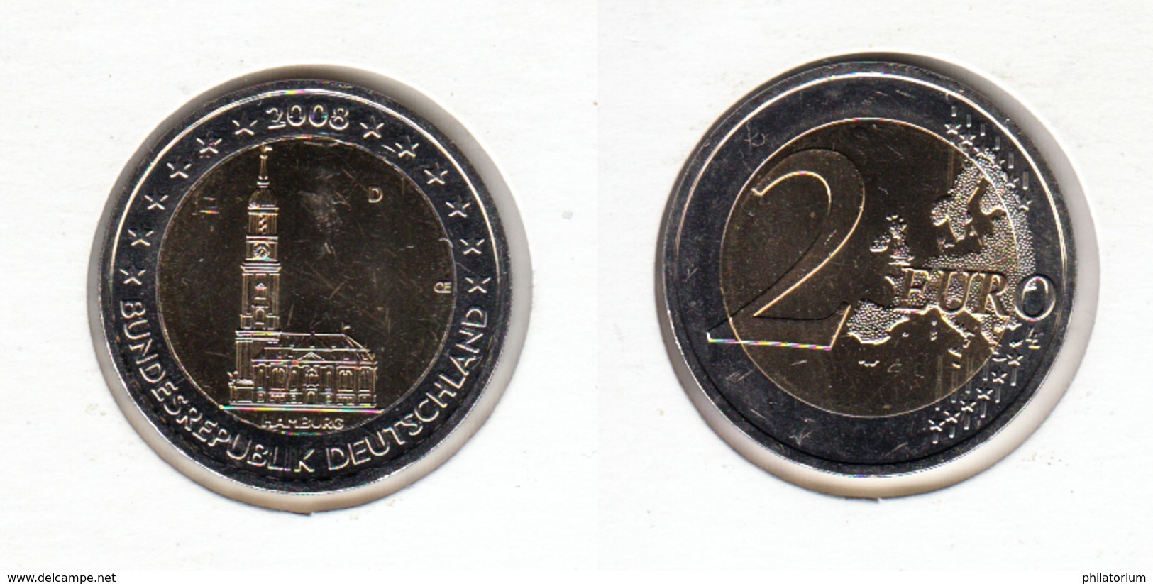 ALLEMAGNE  DEUTSCHLAND  2 Euro  2008 D UNC  Hamburg - Allemagne