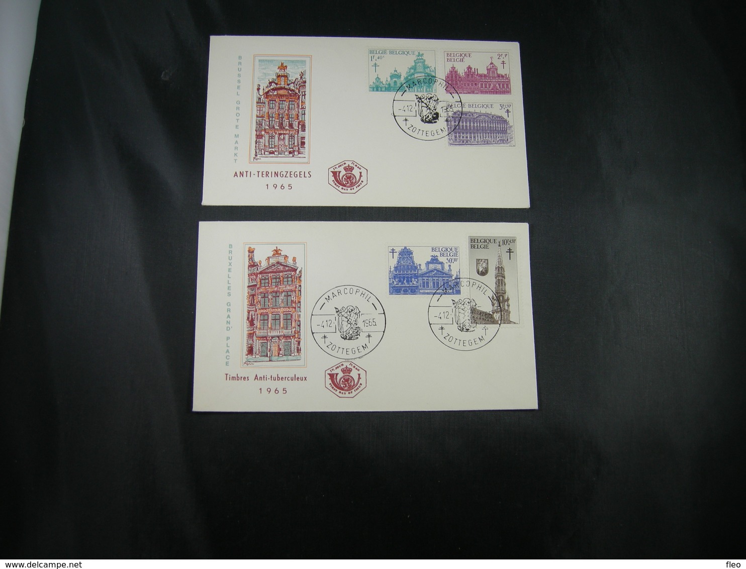 BELG.1965 1354-1358 FDC's ( Zottegem ) :"Grand Place De Bruxelles/Brussel Grote Markt " - 1961-1970