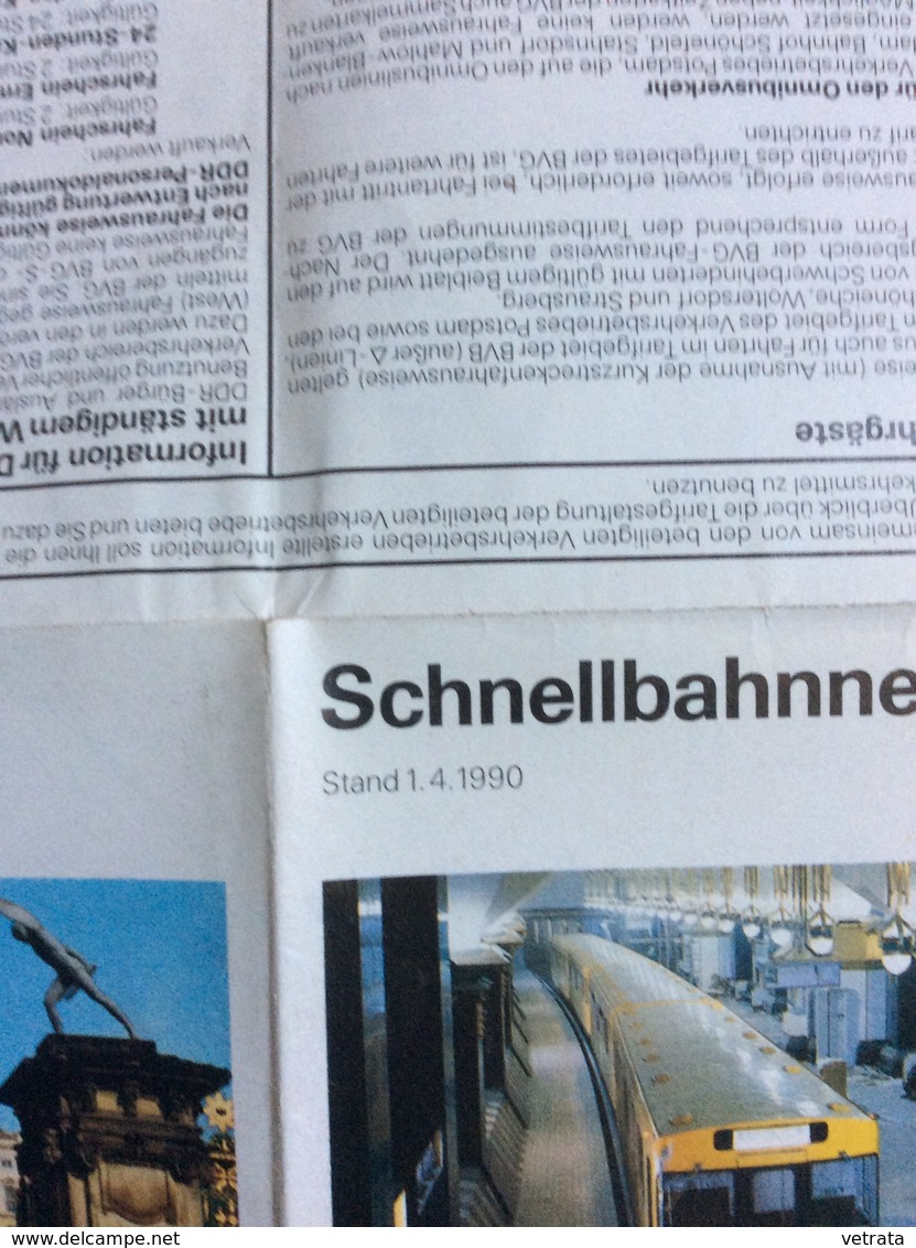 Dépliant : Schnellbahnnetz - Réseau Ferroviaire à Grande Vitesse (avec Plan : Berliner Nahverkehrsnetz Schnellbahnnetz - - Europa