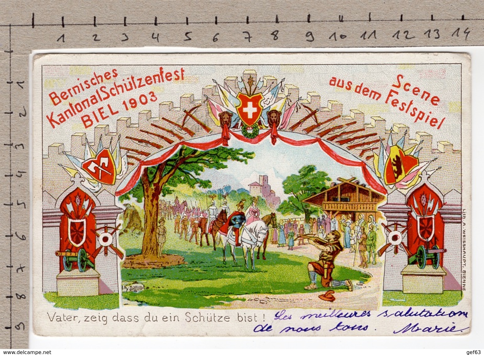 Bernisches Kantonal-Schützenfest Biel 1903 - Scene Aus Dem Festspiel (1903) - Manifestations