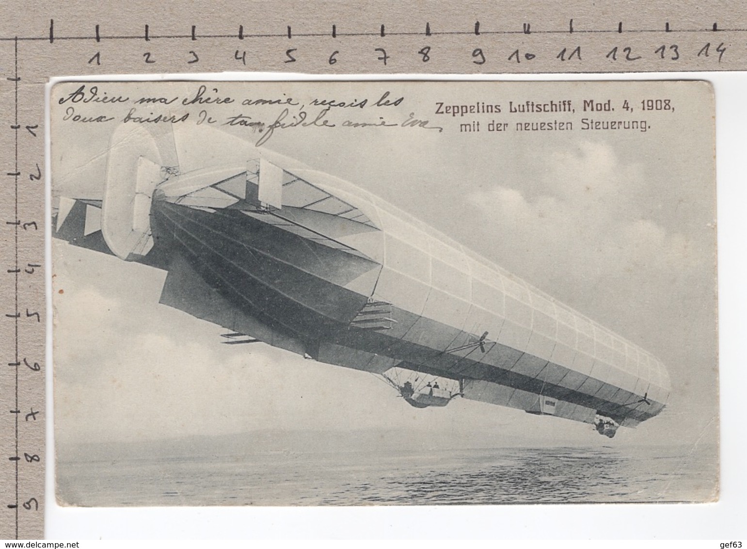 Zeppelins Luftschiff, Mod.4, 1908, Mit Der Neuesten Steurung (1911) - Aeronaves