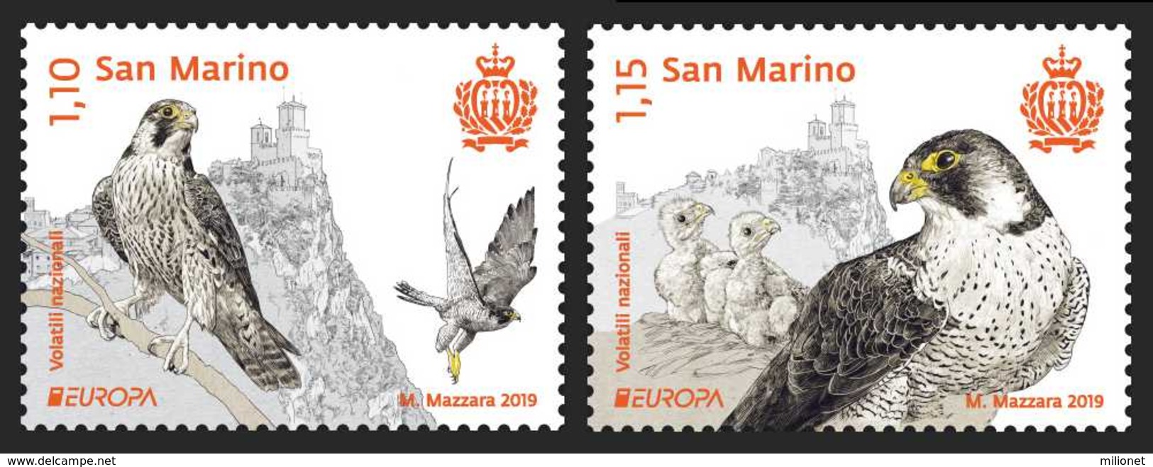 SAN MARINO 2019 EUROPA BIRDS 2 Stamps ** - 2019