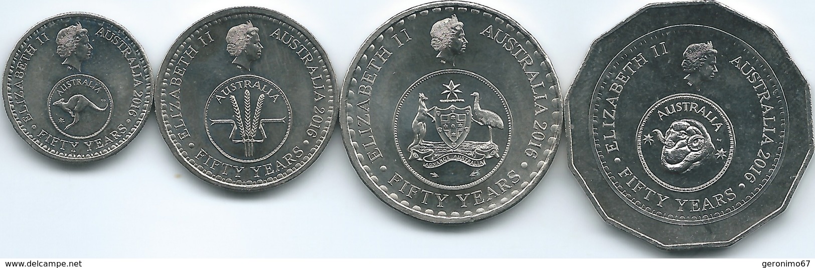 Australia - Elizabeth II - 2016 - 50th Anniversary Of Decimal Currency - 5, 10, 20 & 50 Cents - Unclassified