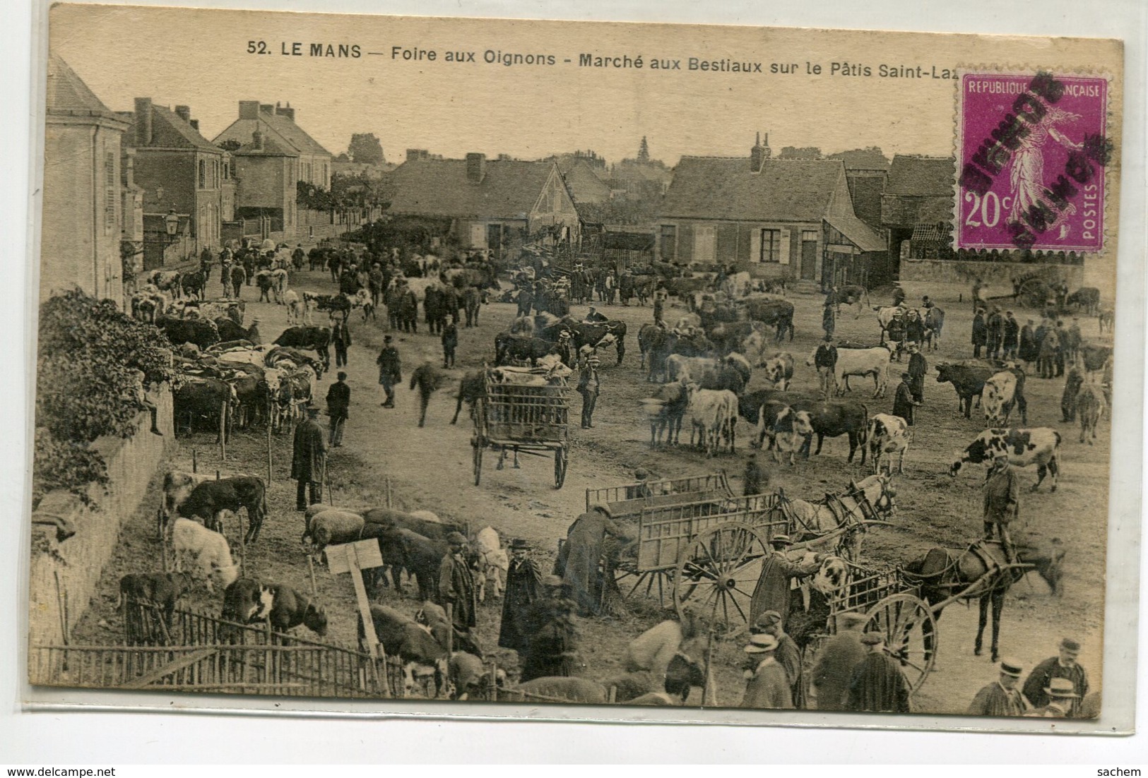 72 LE MANS Foire Aux Oignons Marché Aux Bestiaux Sur Patis Saint  Lazare écrite Timbrée    D06 2019 - Le Mans