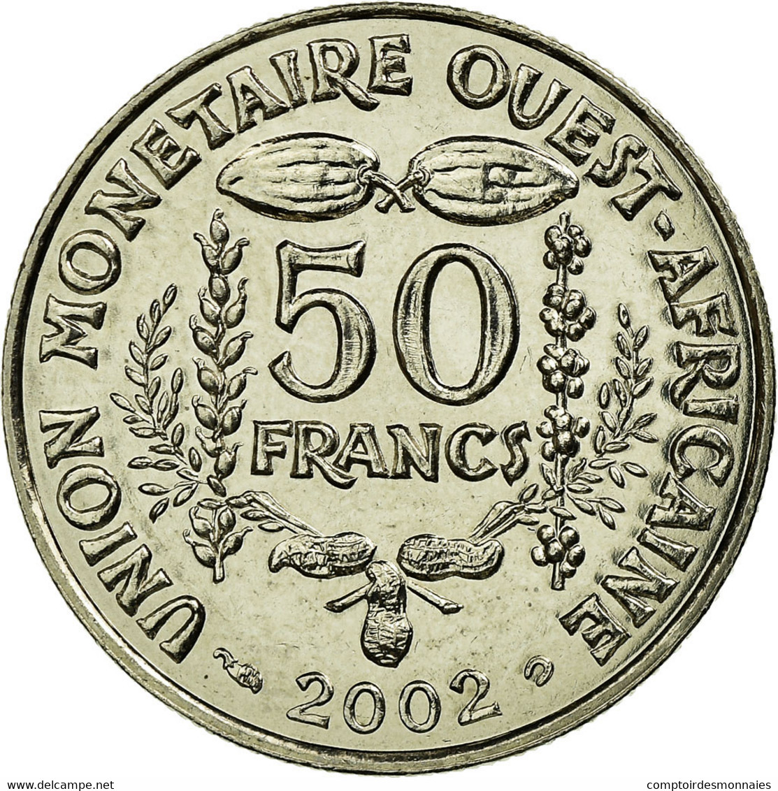 Monnaie, West African States, 50 Francs, 2002, Paris, SUP, Copper-nickel, KM:6 - Elfenbeinküste