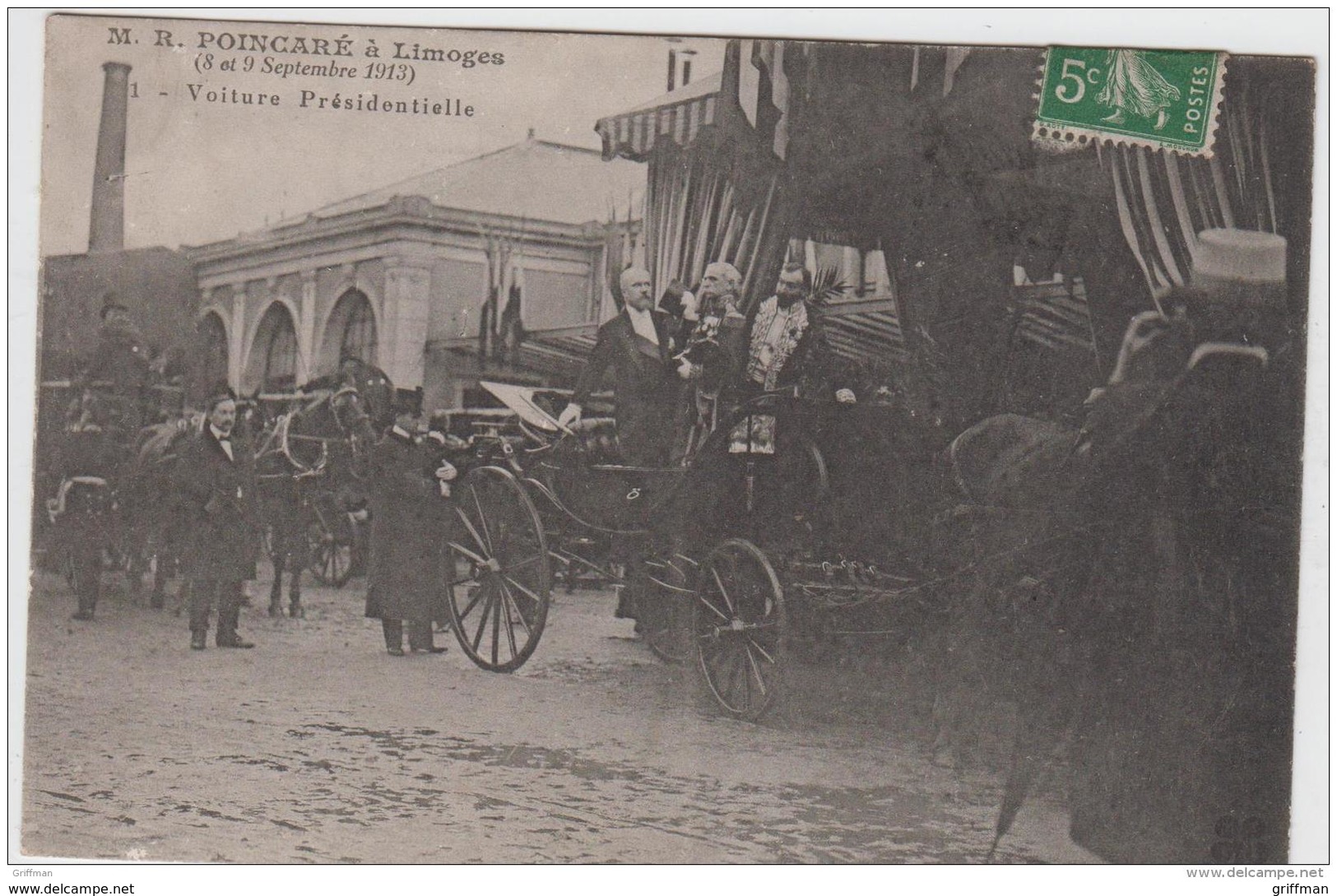 LIMOGES VISITE DU PRESIDENT DE LA REPUBLIQUE R. POINCARE VOITURE PRESIDENTIELLE 1913 TBE - Limoges