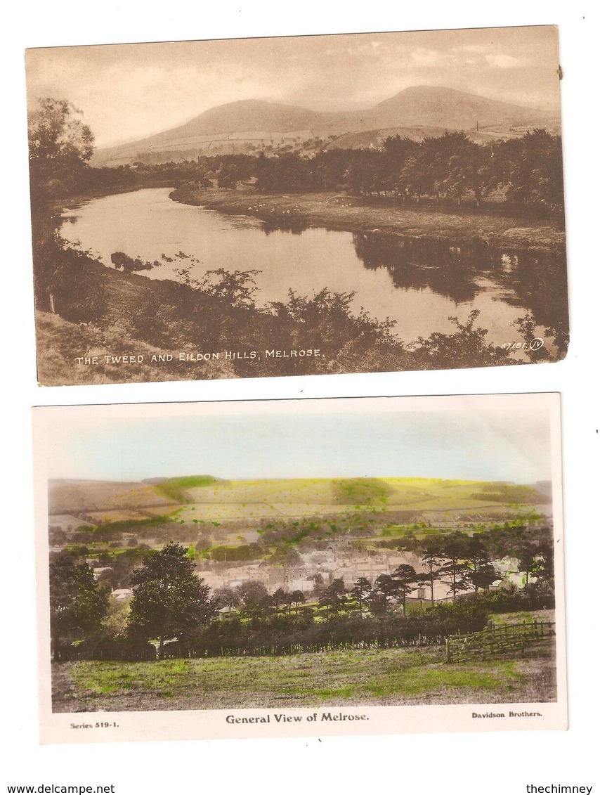 TWO POSTCARDS OF MELROSE ROXBURGHSHIRE SCOTLAND - Roxburghshire