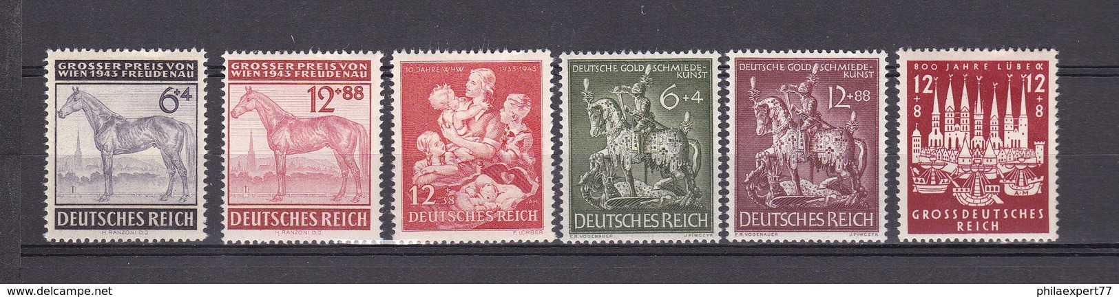 Deutsches Reich - 1943 - Michel Nr. 857/862 - Ungebr. - Ungebraucht